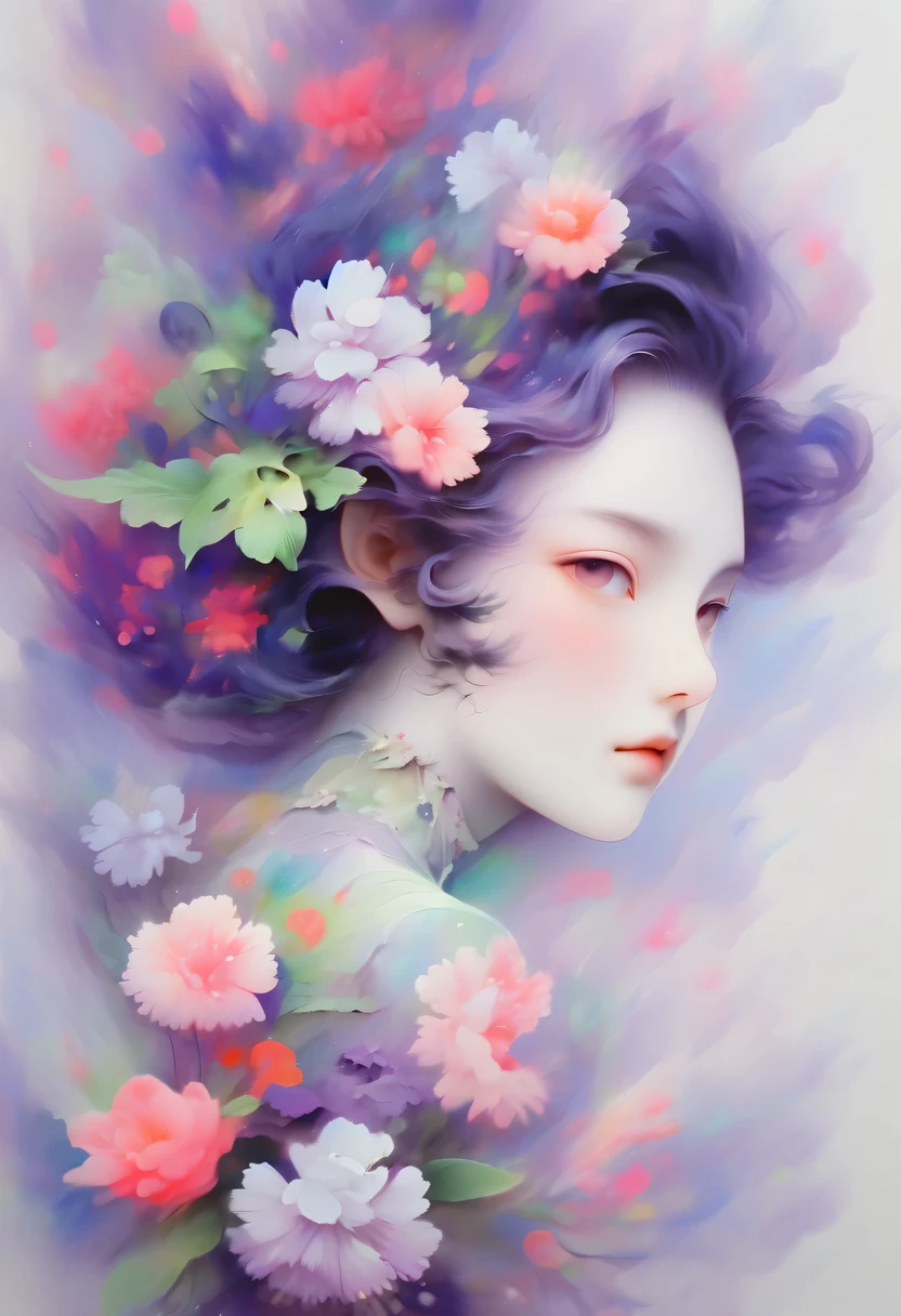 柔和色调,淡雅风格,舒适宁静,自然,温馨舒适,花园,masterpiece,basic quality,realistically,官方Art,Very detailed,masterpiece,best quality,(Very detailed的CG统一8k壁纸),(best quality),(best illustrations),(best shadow),Very detailed的图片,(8k,best quality),A girl painted a watercolor flower painting on the wall, Come to life, Art, watercolour painting style,4k