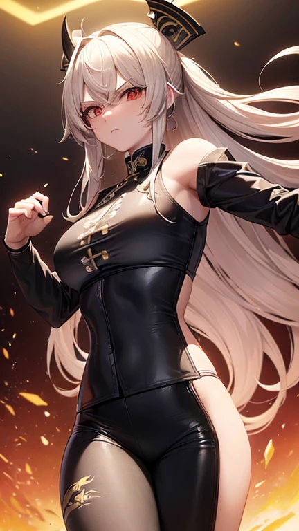 (ultra high resolution, 8K original image, lifelike, thin outline), (movie lighting, Textile shading),  (huge breasts , split), 1 female knight, ((,milf:1.2)), 20 years old, (Knight skirt), blush, in hot state, ashamed, looking at the audience, silver hair, night, Clothes that highlight body lines, (Dynamic angle, from the center below), , 