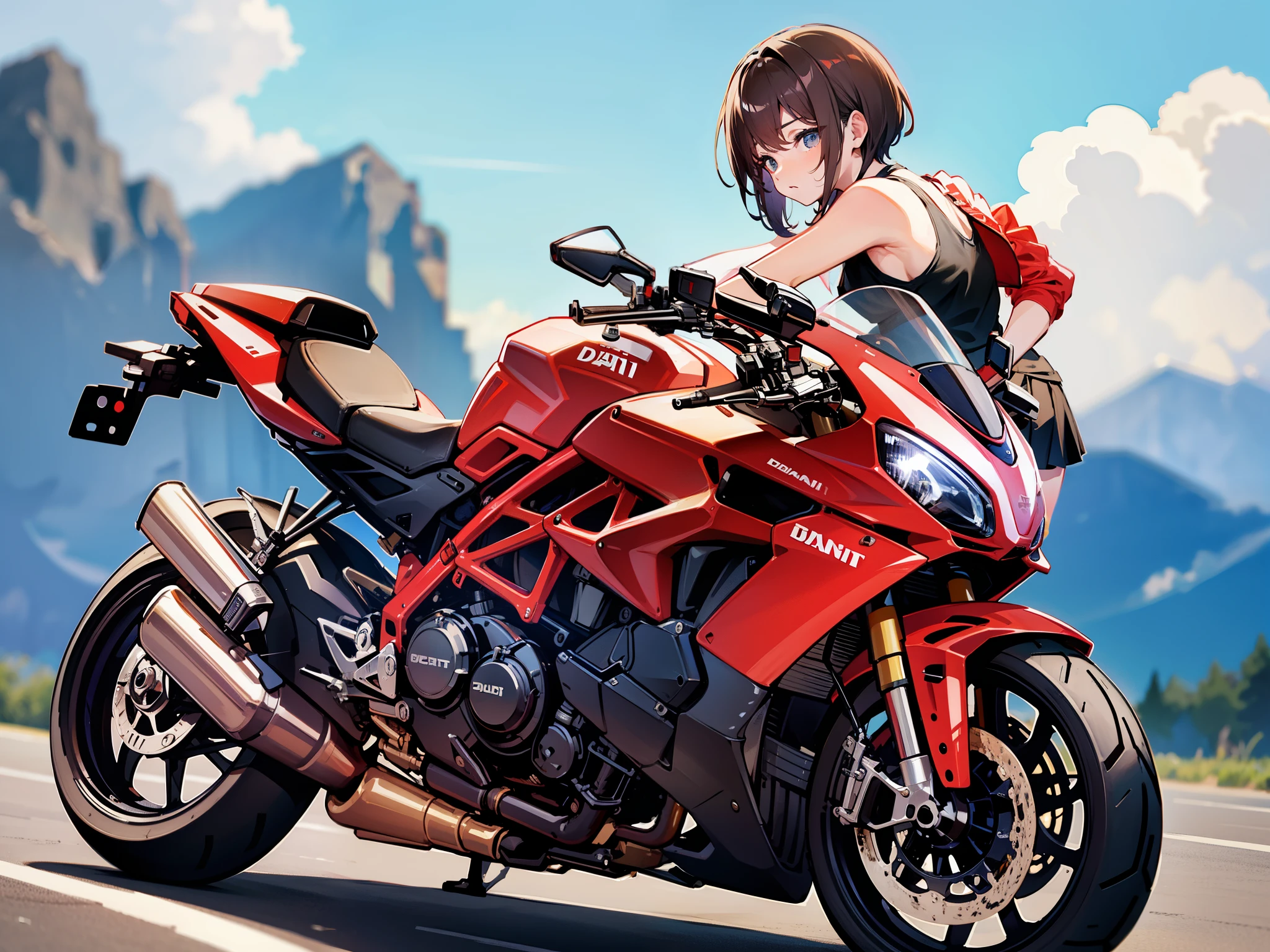 hentai ruffle skirt and tank top with ducati