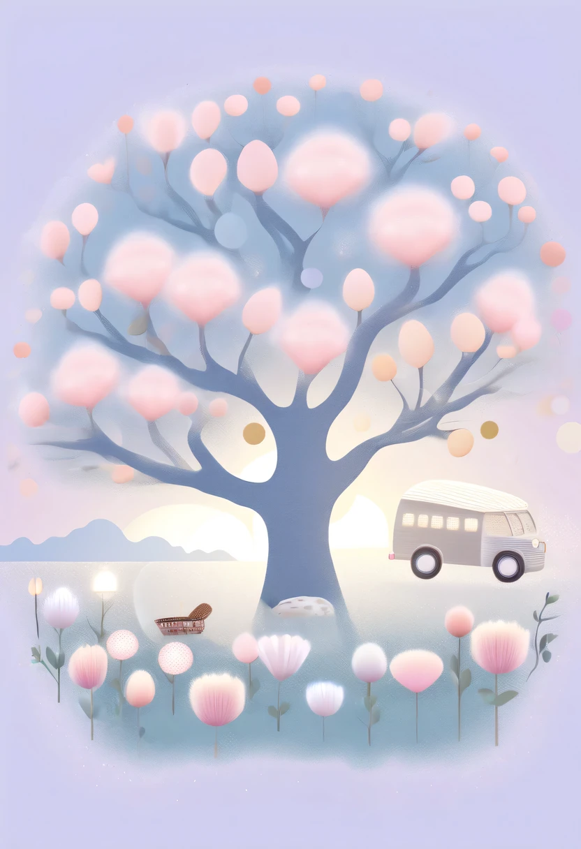 pastel tones,Light style,cozy calm,nature,warm and comfortable,garden,Beauty