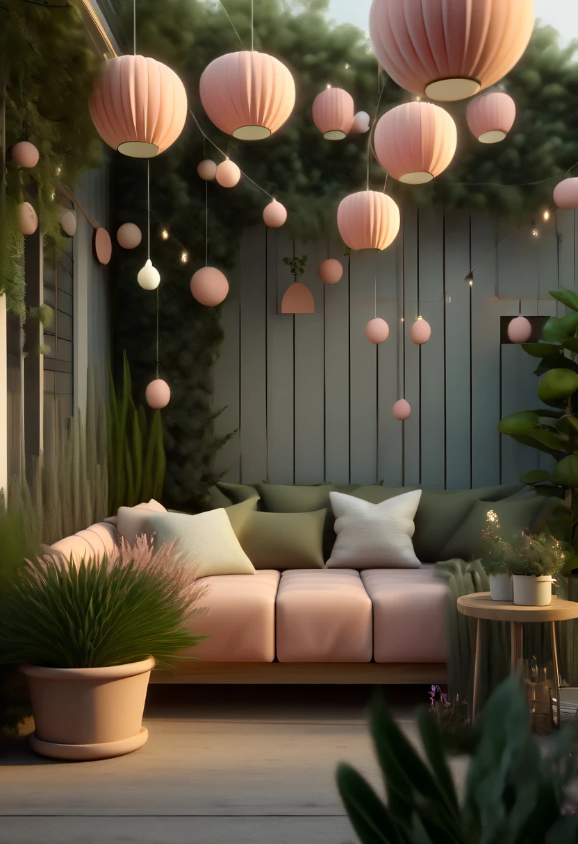 pastel tones,Light style,cozy calm,nature,warm and comfortable,garden,