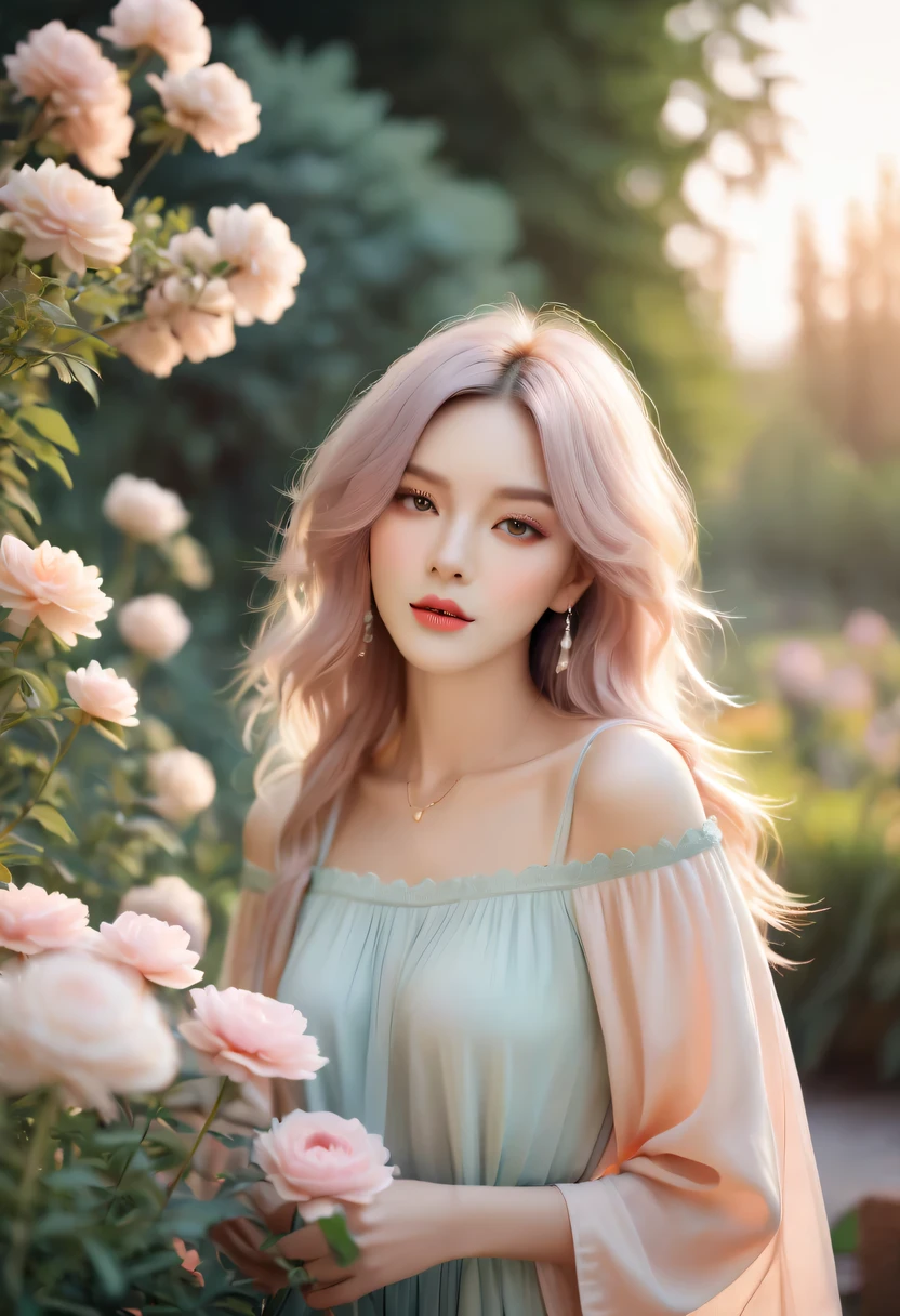 pastel tones,Light style,cozy calm,nature,warm and comfortable,garden,Beauty