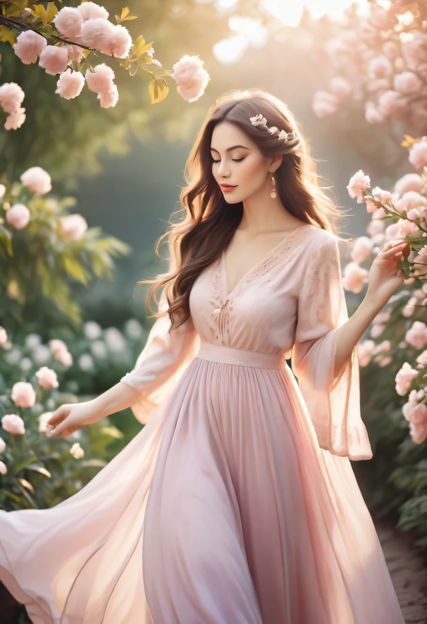 pastel tones,Light style,cozy calm,nature,warm and comfortable,garden,Beauty