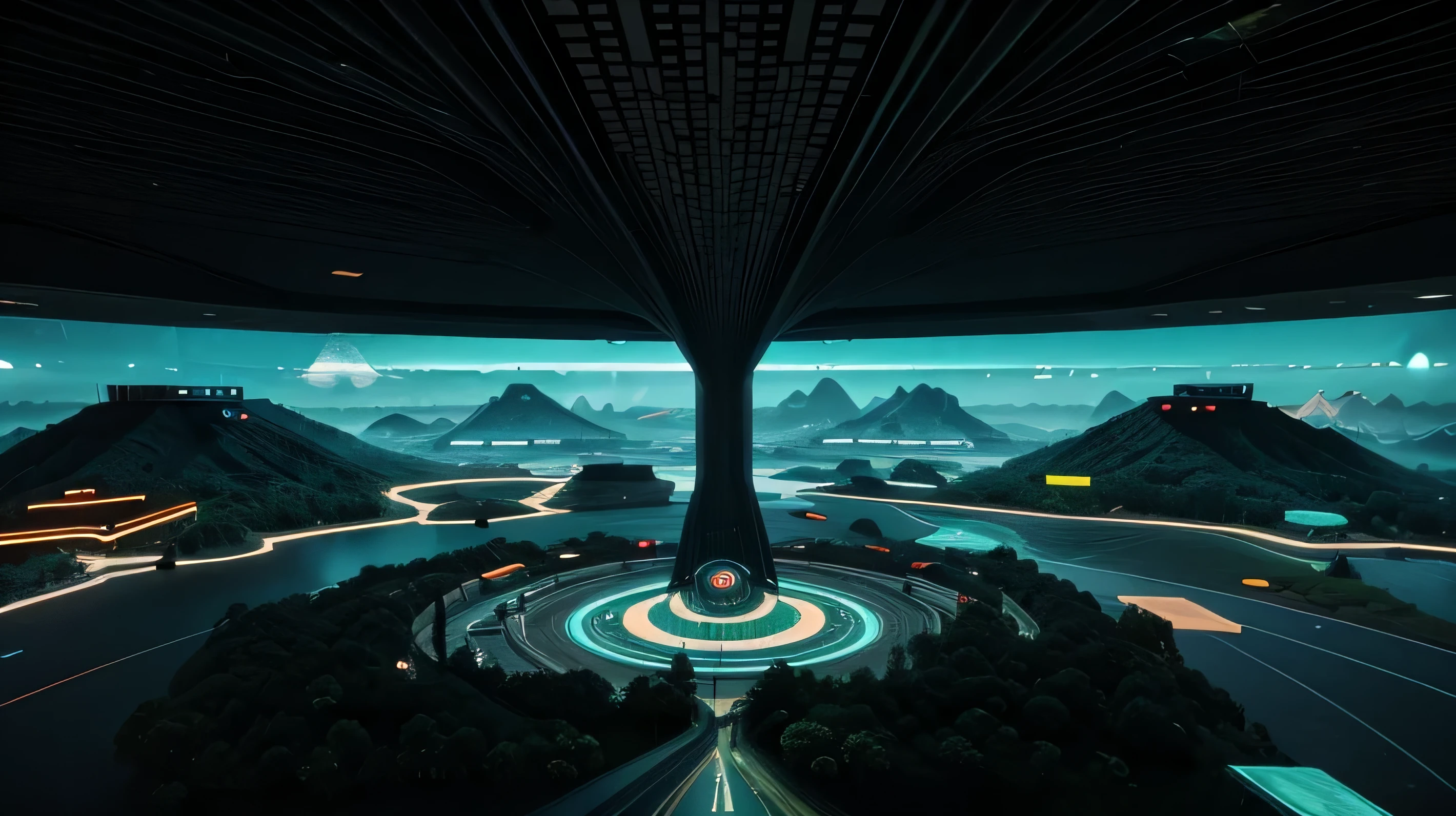 Visual Prompt: Create landscapes inspired by Decentraland, incorporating decentralized and blockchain elements. Experiment with glitch effects to symbolize the decentralized nature of virtual worlds.