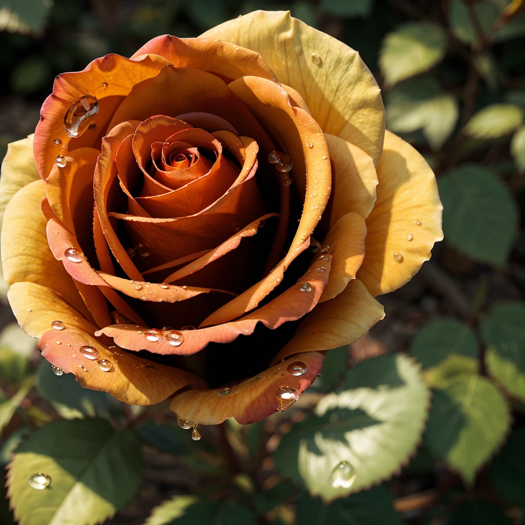 macro closeup shoot of a bunch of red roses with water drops in a garden, photorealistic myrose, blur background