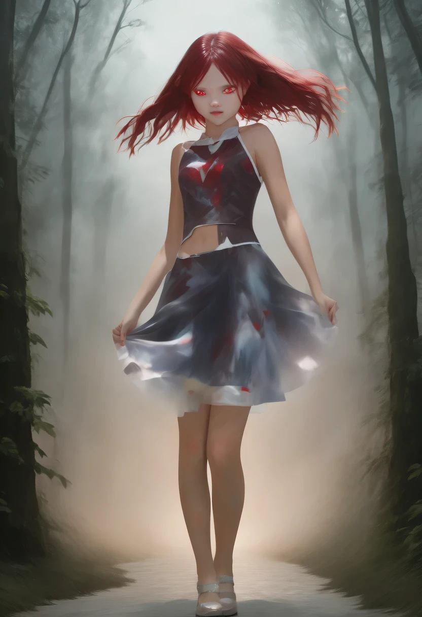 [[Clannard style]], [[Cute girl with short hair and red bangs]], [[red eyes]], [[gloomy, dark forest background]], [[Poor natural lighting]], [[good quality]],[[masterpiece]], [[best artist]], [[best show]], [[16k quality]], [[human development report+]]