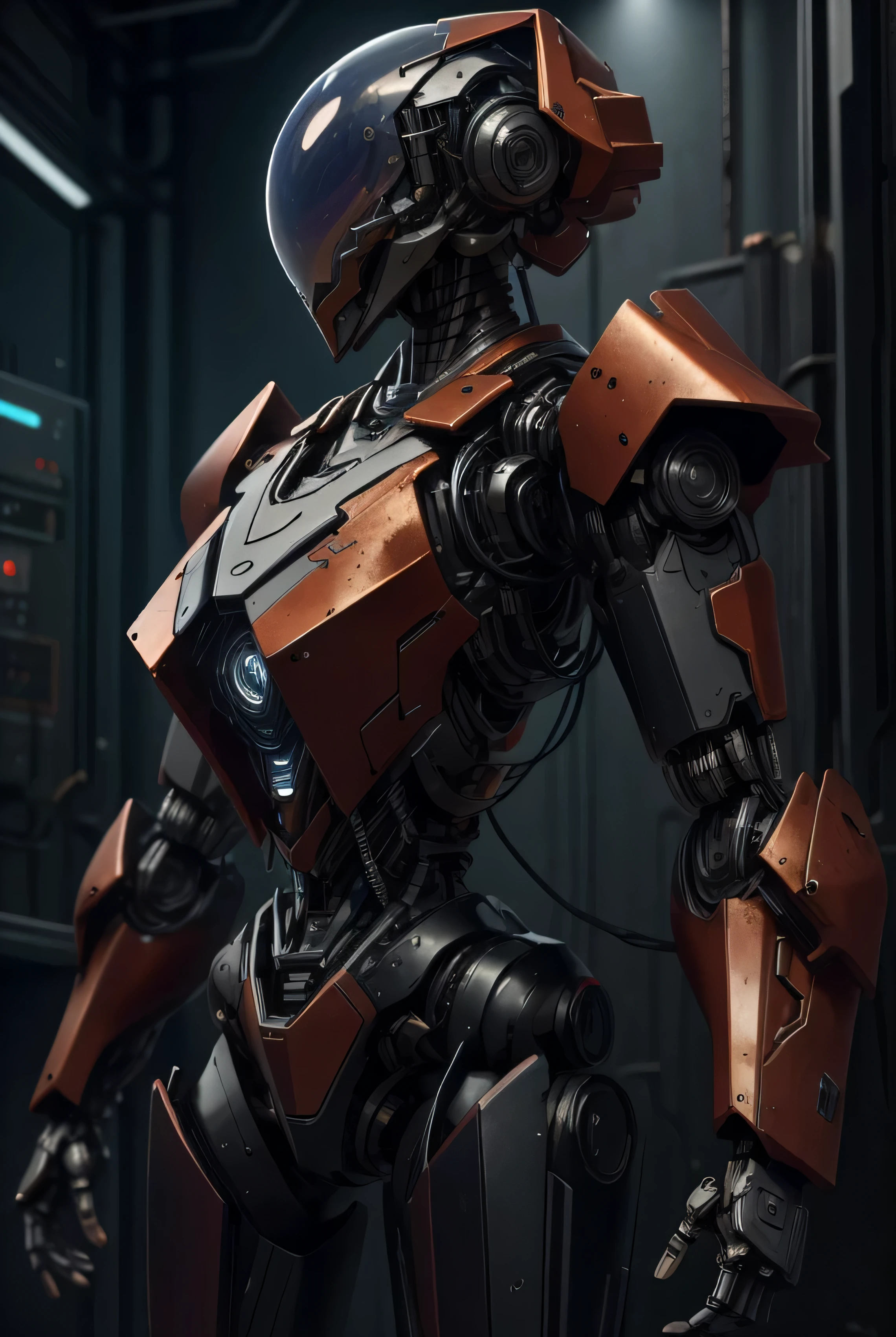 (masterpiece, best quality), intricate details, photo, realistic, unreal engine,
Mecha, humanoid robot, robot, robot joints, joints, helmet, armor, robot girl, breasts, rusty, abandoned warehouse, computer terminals, arcing electricity, sp3ct4, dark atmosphere,