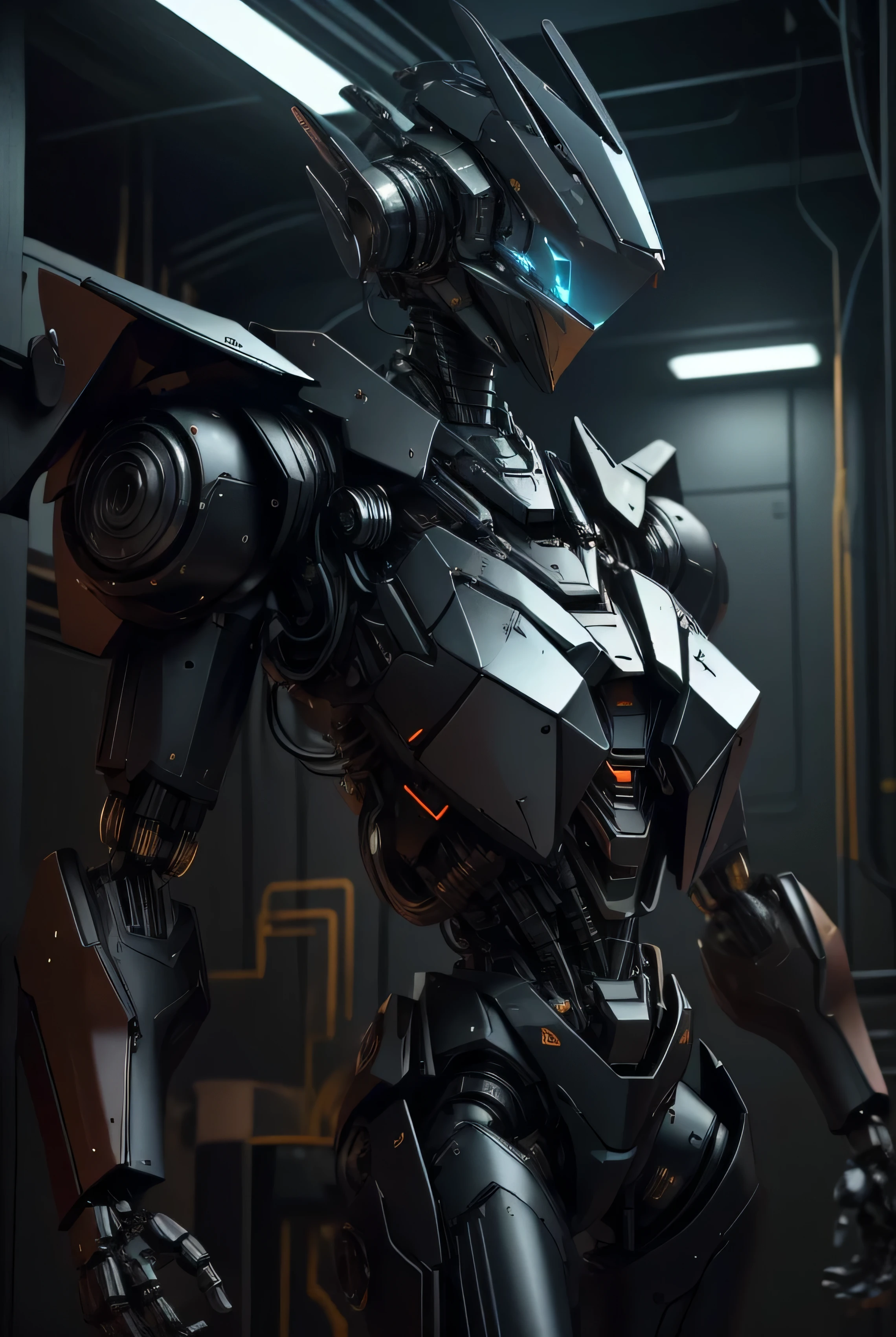 (masterpiece, best quality), intricate details, photo, realistic, unreal engine,
Mecha, humanoid robot, robot, robot joints, joints, helmet, armor, robot girl, breasts, rusty, abandoned warehouse, computer terminals, arcing electricity, sp3ct4, dark atmosphere,