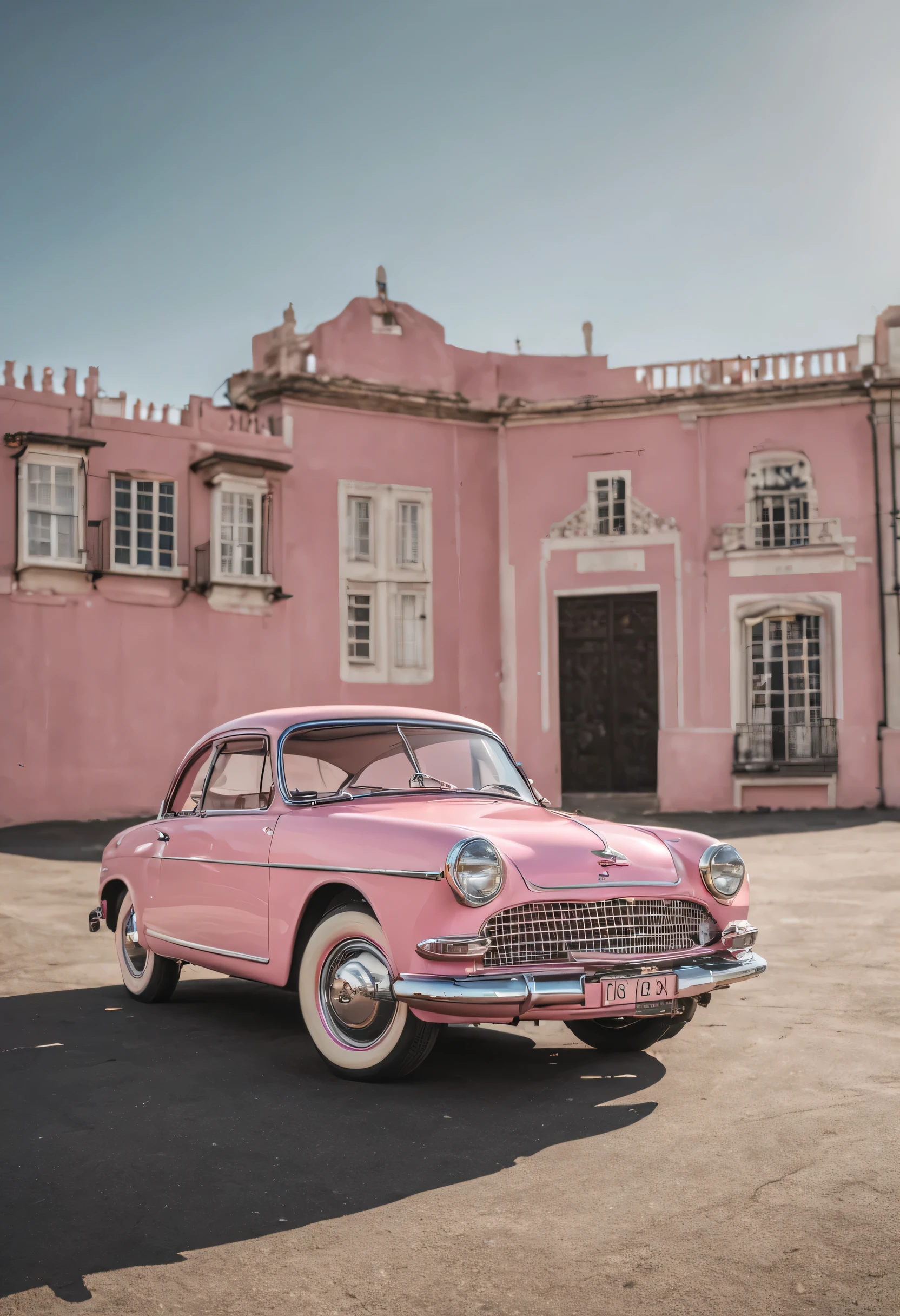 criar o carro mais estanho do mundo, modelo antigo, pink color