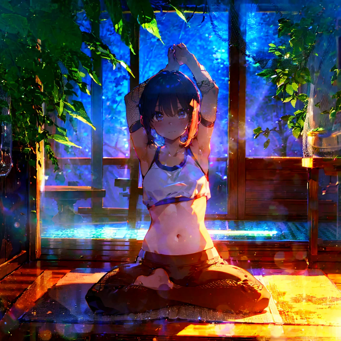 (highest quality,high resolution,(Ultra high fine mesh,4K), (ultra high resolution,8K),muste piece:1.2), (perfect ???????,anatomically accurate), girl doing yoga, peaceful and calm background, beautiful and fine eyes, flowing long hair, fit and strong body, yogi clothes, elegant pose, yoga food, candle light room, relaxing music, soft and gentle lighting, mindfulness meditation, zen atmosphere, professional photography techniques, Bright colors, natural light