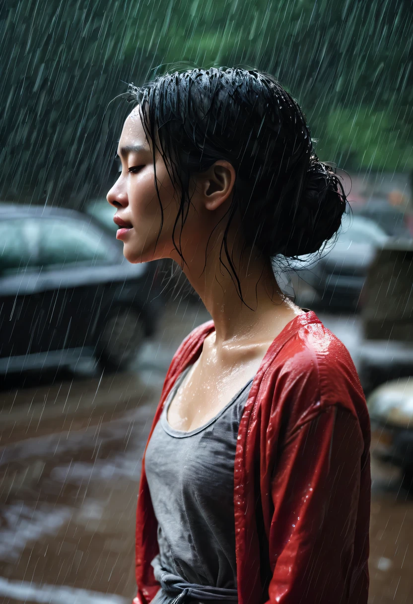 in the cold rain，A girl stands alone in a deserted place，Her figure looked particularly  and desperate。The rain beat down on her mercilessly，But it couldn&#39;t wash away the pain and despair in her heart。

Her eyes are empty and numb，It seems that I have lost hope in life。her lips closed，It seems that I no longer have the strength to shout out the pain in my heart。Her hands hang limply by her sides，There is no trace of warmth in the palm of my hand。

soaking wet，clinging to her body，Highlighting her thin figure。her shoulders trembled，As if trying his best to suppress the despair in his heart。Her eyes were dull，without any focus，It seems that I have lost all expectations for this world。

The sound of rain is shrill，As if laughing at her helplessness and despair。She closed her eyes，Trying to block everything in this world，But the despair inside is even more intense。She felt like she was being swallowed by the rain，can&#39;t find any way out。

Everything around becomes blurry and indifferent，She felt like she was slowly disappearing into the cold rain。Her heart was torn to pieces by despair，Can&#39;t be pieced together anymore。She felt like she was heading towards endless darkness，Can no longer find light and hope。