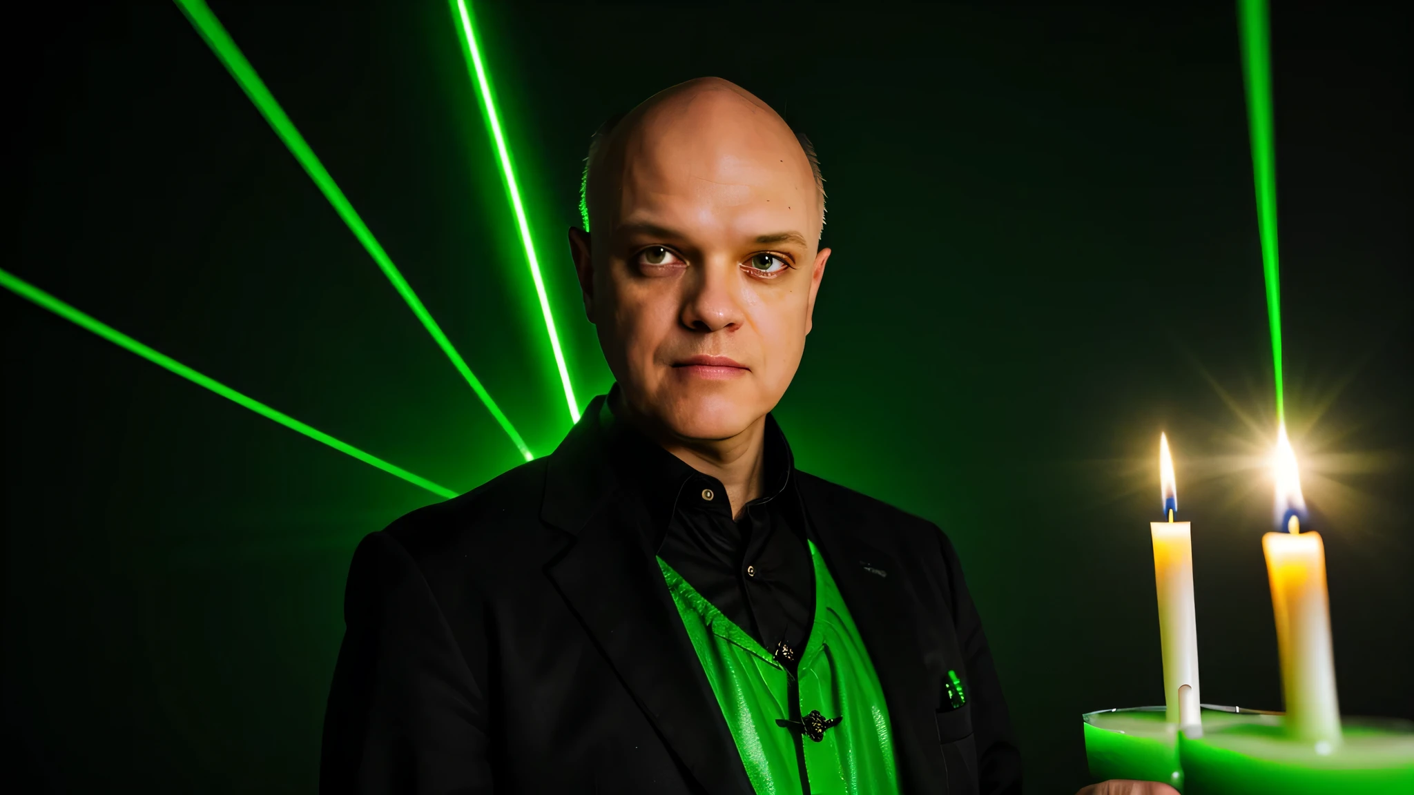 IDS vampire green clothes. and candles, GREEN LASER LASER.
