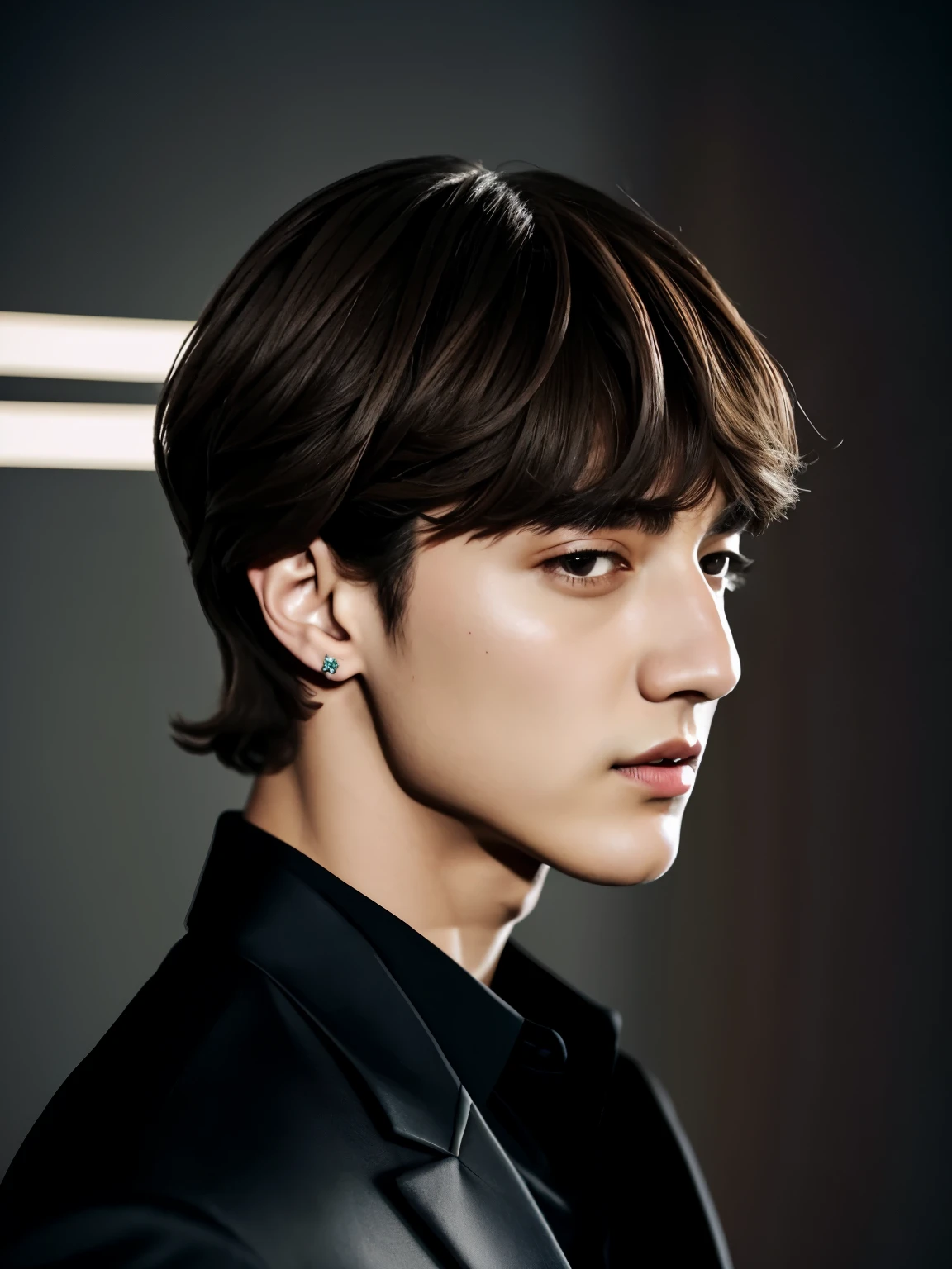 Homem com uma camisa preta, delicate androgynous prince, Kim Taehyung, Taehyung BTS, androgynous face, Taehyung BTS, beautiful andrógino prince, pale orelhas pontudas, androgynous male, androgynous person, orelhas longas e pontudas, orelhas pontudas, young handsome and pale rome, Kim Taehyung BTS