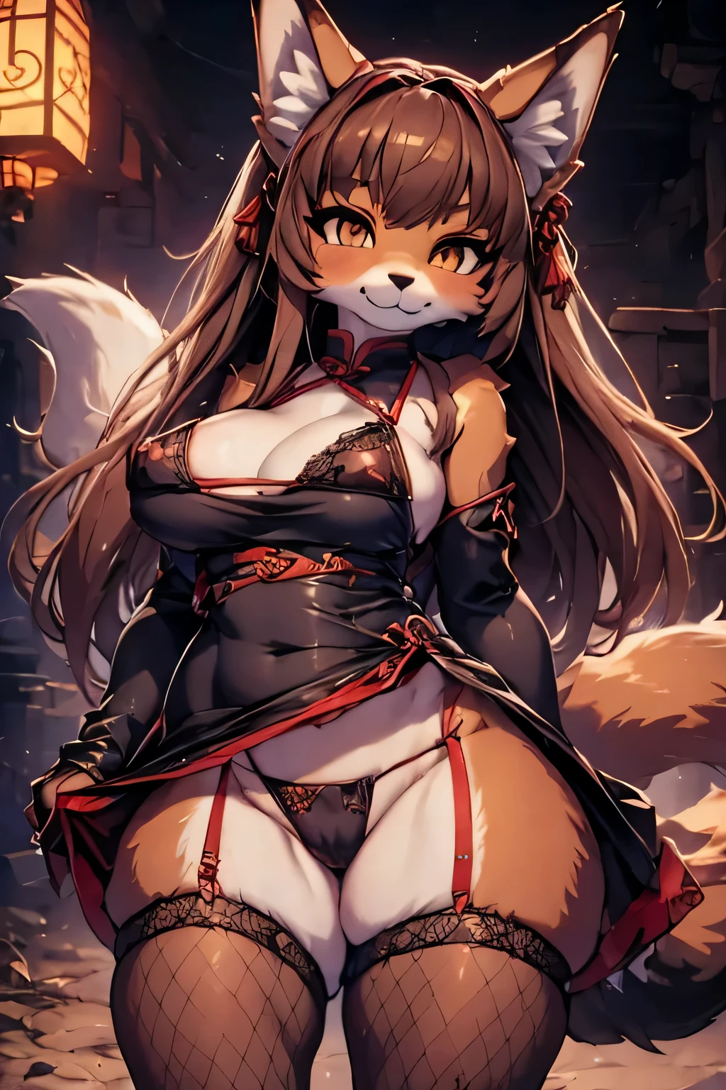 china dress, stocking, female furry mini cute style, holo a wolf girl, girl in a string bikini with a fox tail, female furry mini cute style, holo a wolf girl, realistic bikini, furry brown body, holo if a wolf girl, furry, fox tail, swimsuit, furry art!!!, small curvy , Camel toe very obvious, The nipple contour pronounced, pubes, fishnet stockings wrap the thighs, absurdly long hair, erotic, Sci-fi, (huge breast), beautiful clothes , Lace, lace trims, lace clothing, lace clothing, pubes, thick thighs, beautiful face, short skirt