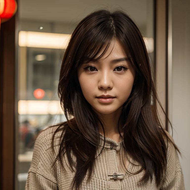 Chinese girl brown hair 