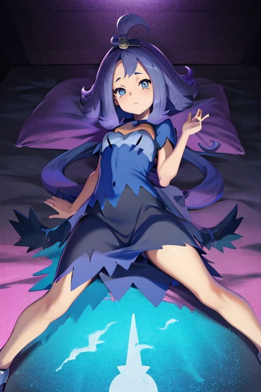 anime girl with purple hair and blue eyes holding a knife, in dress, pokemon anime style, pokemon trainer outfit, detailed fanart, pokemon art style, anime moe artstyle, illustration pokemon, high quality fanart, by Kanbun Master, pikachu as a human, she has purple hair, official art, anime monster girl, by Puru