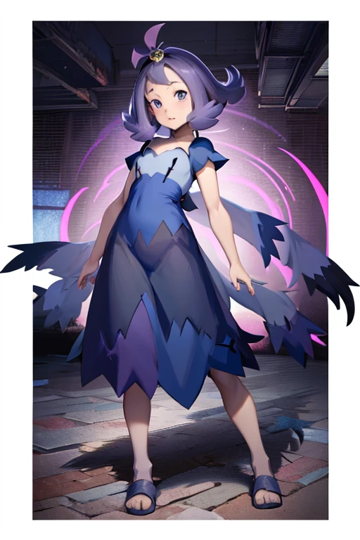 anime girl with purple hair and blue eyes holding a knife, loli in dress, pokemon anime style, pokemon trainer outfit, detailed fanart, pokemon art style, anime moe artstyle, illustration pokemon, high quality fanart, by Kanbun Master, pikachu as a human, she has purple hair, official art, anime monster girl, by Puru