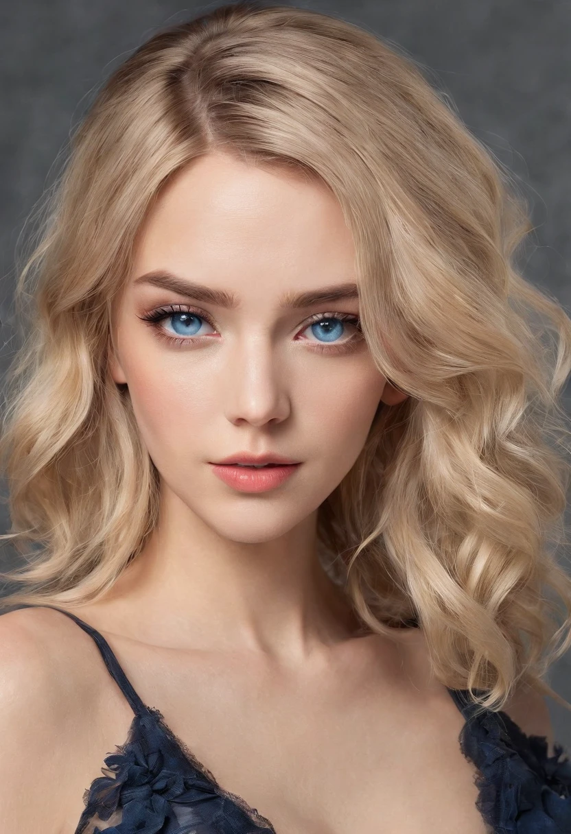 realistic full body focus picture of an european woman, age 30, with messy wavy hair and blonde highlights, beautiful blue eyes and an exquisite face. The blonde highlights catch the light, adding a luminous glow to her disheveled yet alluring hair. she wear beautifull black formal dress, light smile, Social realism, UHD, UHD, UHD, highres, best quality, high quality, high details, super detail, masterpiece, ccurate, retina, 8k