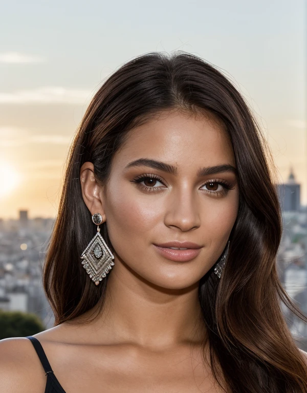 21-year-old Brazilian supermodel presents Latin face, en Paris, Ultra-detailed facial expression, desnuda, naked, melena negra y lisa, Symmetrical physiognomy, correct physiognomy, reflejo de los ojos, Piel ultra detallada,realistic facial expression, pechos naturales y grandes, escote pronunciado, ropa interior negra de cuero, belleza asombrosa usando ((ropa interior, de cuero negro,)) colores vivos,florecimiento vibrante, colores vibrantes, modelagen superdimensionada, largo, apply modern design (Single Shoulder:1.2) acabados detallados, posando para foto editorial de revista de moda en (ambiente de ciudad de Paris), Recargado, corriente, Entorno ultra realista, Cinenatic lighting, rayos de sol, Capa de zoom, Vista a 10 metros, Foto estilo editorial de revista, Aspecto ultrarrealista, (tiro a distancia),capturado con Sony + Sigma 24-70mm 2.8 puesta de sol de BTS, Gran angular, Arrenesso longo, panorama, foto macro, y Angular, preciso, super detail, preciso, anatomically correct, (8k UHD:1.2),(ultrarrealismo:1.2 )(foto realismo:1.2)mejor calidad, Super professional detailed editing in Adobe Photoshop.