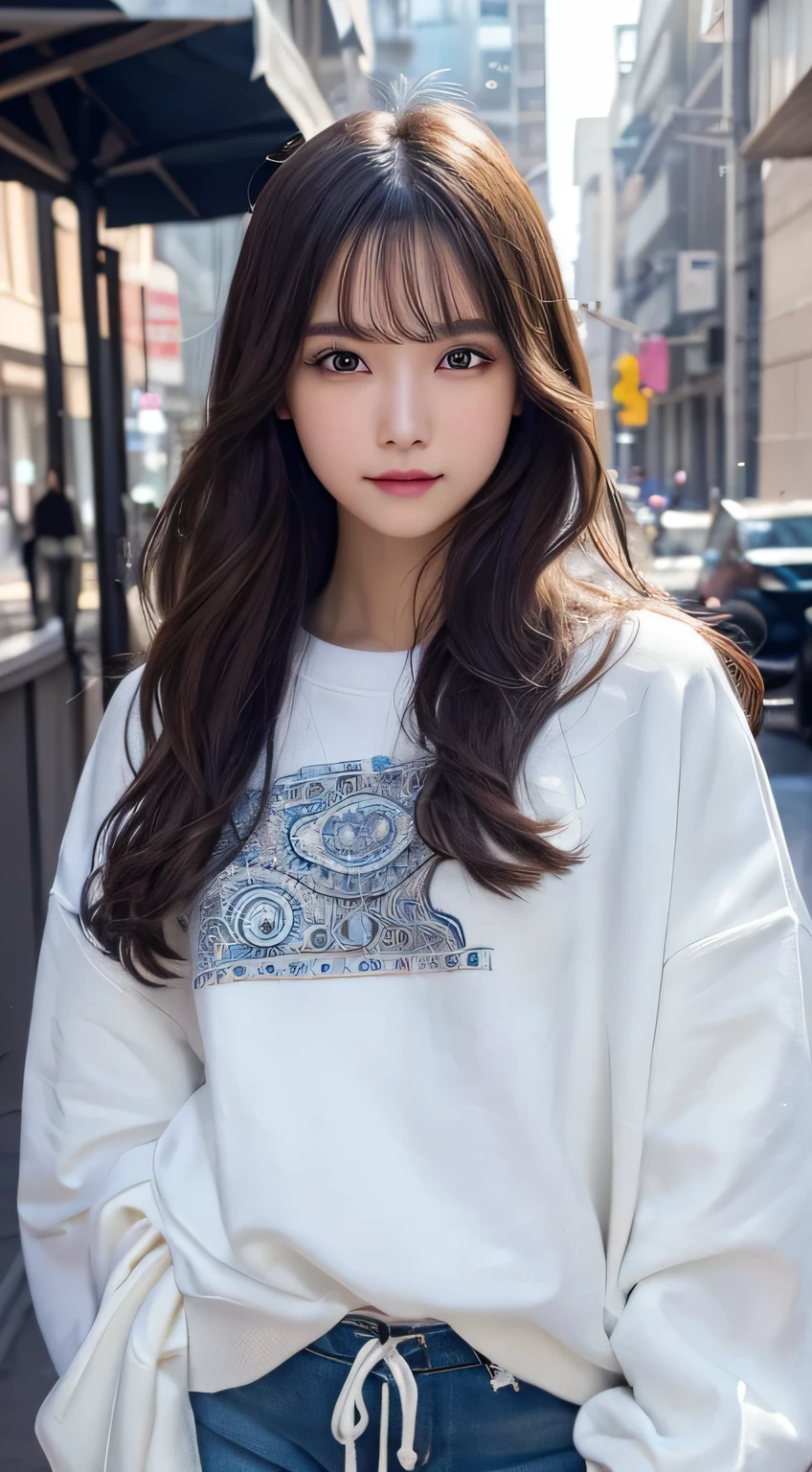 Innocent 16 year old girl、((Random color oversized sweatshirt,random shorts,Reduce visible area of shorts,dramatic pose)),cute face,bright eyes,tear bag,shy smile,shortcut,Cafe background,RAW photo, (8K、highest quality、masterpiece:1.2)、(intricate details:1.4)、(realistic:1.4)、octane rendering、Intricate 3D rendering Super detaileded, soft light in the studio, rim light, vivid details, Super detailed, realistic skin texture, face, beautiful detailed eyes, Highly detailed CG Unity 16k wallpaper, compensate, (detailed background:1.2), shiny skin, whole body、Draw from head to foot,((stand,Thighs are visible))