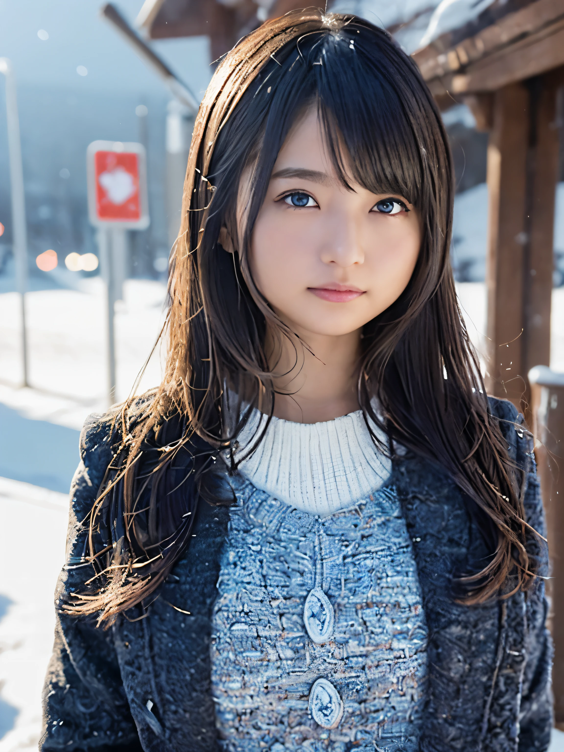 (highest quality,4K,High resolution,masterpiece:1.2),Super detailed,realistic:1.37,美しくfine eyes,beautiful detailed lips,highly detailed eyes and face,long eyelashes,down coat,mini pleated skirt,innocent smile,rosy cheeks,railway platform,like々しいgirl,thighs,lively atmosphere,snow scene,Short haircuts、random pose, mix 4, (8K, RAW photo, highest quality, masterpiece: 1.45), (realistic, photorealistic: 1.37), one girl, cute, Ski resorts, snowfall, professional lighting, photon mapping, radio city, Physically based rendering, gradient black hair, gray hair, short curly hair, good looking, girl, whole body, ski wear, high quality photos, High resolution, 1080P, (pretty face), (Detailed facial description), (Detailed explanation of hands), (masterpiece), (Detailed CG), extreme light and shadow, messy hair, masterpiece, Rich details, (detailed facial features), (highest qualityの写真), (masterpiece), (fine eyes), look in front of you, thin clavicle, ((Moderately)),big smile、winter coordination、Fluffy muffler、Bear ears、mini skirt、ponytail hairstyle、burst into laughter