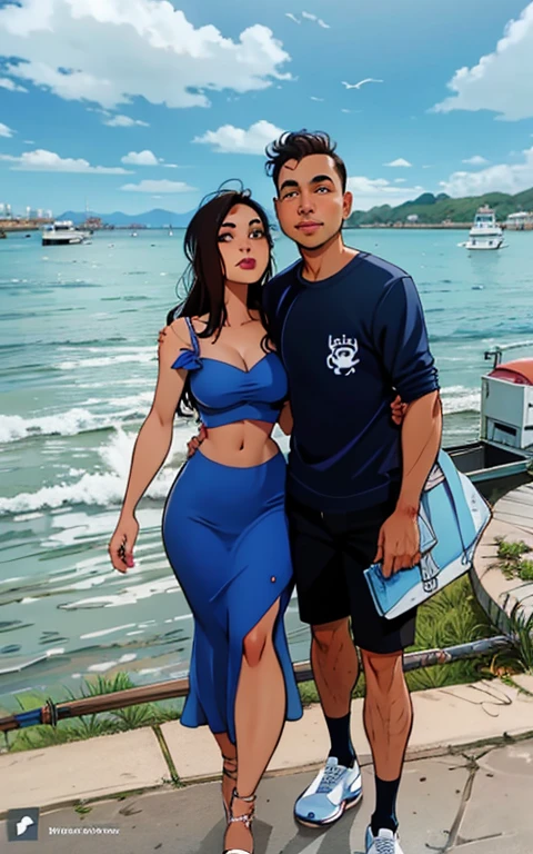 a man and woman posing for a picture by the water, karla ortiz, official, marischa becker, profile pic, arian mark, julia fuentes, couple, 30-year-old woman from cuba, andrea rocha, profile image, malika favre, joel torres, facebook post, sidney lugo, charli bowater and artgeem