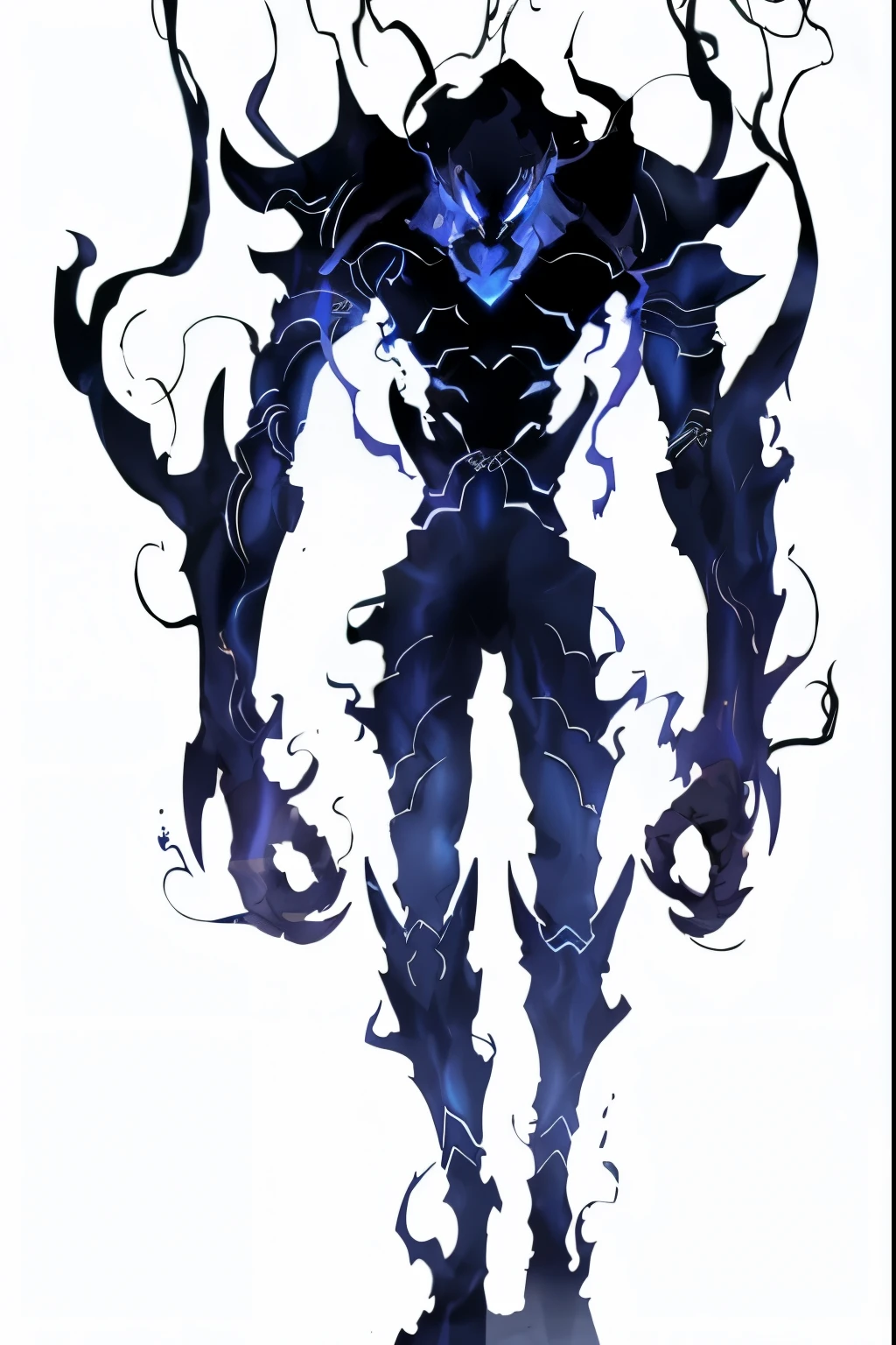 a close up of a person with a very large body of water, humanoid form, demon soul concept art, darkness aura, ghostly form, dark aura, menacing aura, this character has cryokinesis, glowing black aura, shadow armor, evil aura, emanating menacing aura, blue fire powers, nocturne from league of legends, ant face, ant chimera
