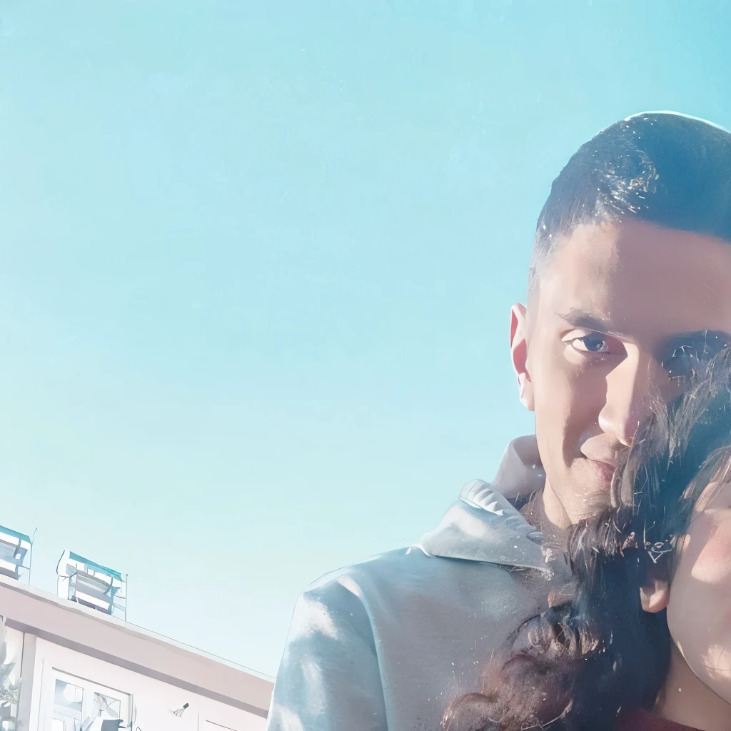 there is a man and woman hugging each other in front of a building, arm around her neck, very very low quality picture, couple pose, her hand is on her waist, casual pose, instagram story, low quality footage, in the background, low quality photo, aykut aydogdu, 😭 🤮 💕 🎀, smooth in _ the background, instagram picture