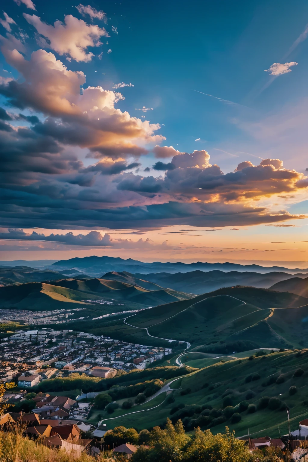 Beautiful multicolor sky, panorama, enchanting view, beautiful, scenery,