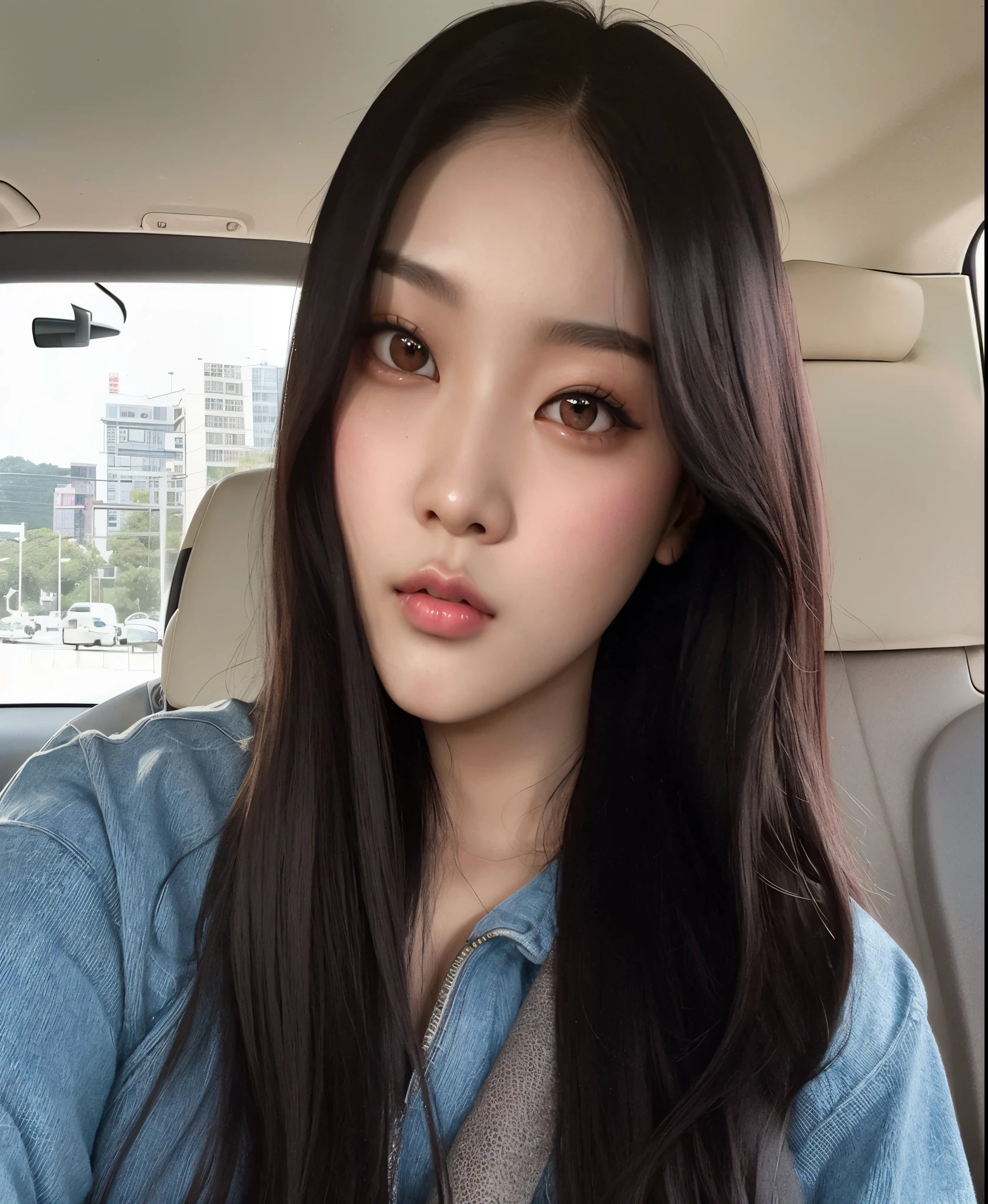 curvy Asian woman with long dark hair sitting in a car, jaeyeon nam, Jinyoung Shin, Heonhwa Choe, Menina coreana, Ulzzang, jennie blackpink, Kim Doyoung, Lee Ji-eun, Lee Ji-eun, young lovely korean face, taejune kim, estacionar a partir de-min, jossi do blackpink