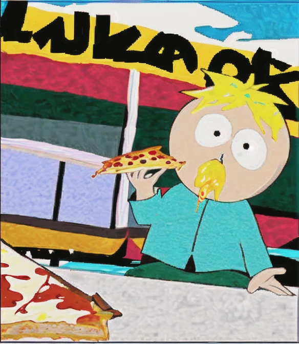 Butters Stotch Eating Nachos Pizza on Lake