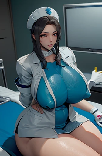 ,nurse uniform,hospital, latex nurse suit,nurses,busty,elbow gloves,labcoat,blackhair woman,azure eyes , gigantic boobs ,medical instruments,asian nurse,two nurses,speculum,examination room,oversize boobs, ,big ass ,strap on, lay on table ,legs spreaded,giving birth,gyno chair , dentist,Milf,latex,azure uniform