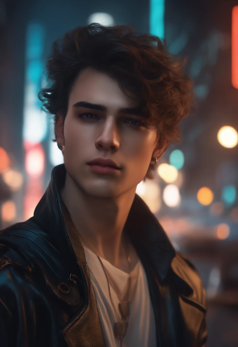 Change background cyberpunk handsome boy, realistic face, 8k, ultra realistic]