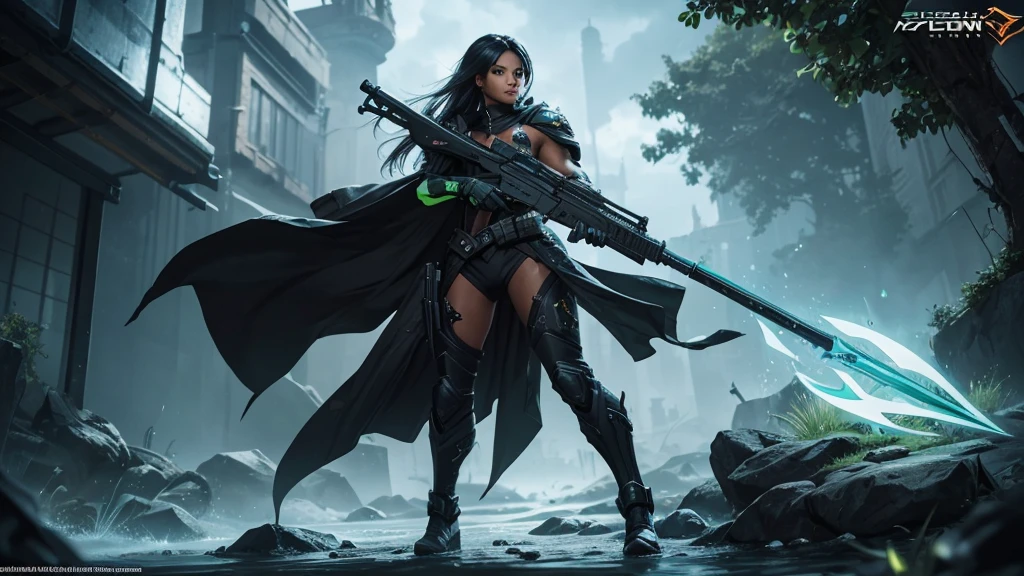  (best quality, vibrant colors), (design detailed), (weapon detailed, full body weapon detailed), (skin titanium black, weapon green), (skin weapon game detailed), (splash art) weapon evolution, weapon unique features,  "Witness the evolution of a weapon like no other, with vibrant colors and intricate details that will leave you in awe. From its titanium black skin to its green accents, this weapon is a true masterpiece. Imagine the splash art that would showcase its unique features and design, bringing it to life in a whole new way."