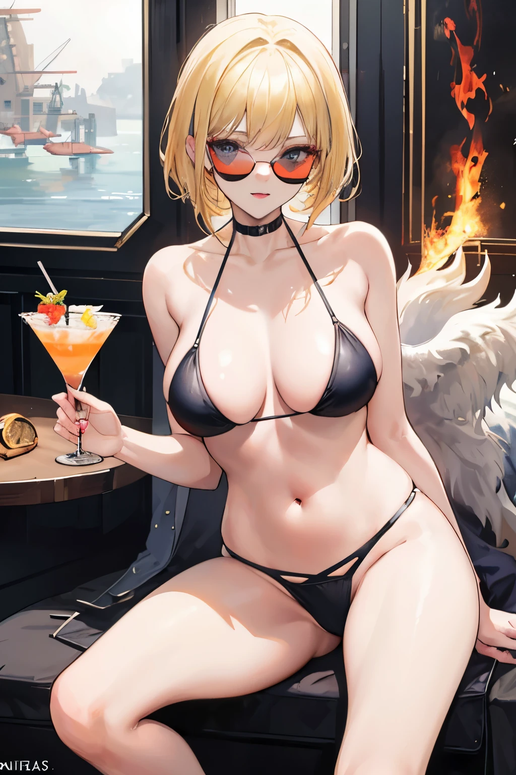 ((best quality)), ((masterpiece)), (detailed), random gril hot position bikini nacked show angel, devil, woodstone, call of duty, dragons whit fire, cocktail with margarita, blonde hair, sunglasses, ironman, mr bean, among us, smoking a cigarette, weed, airplane