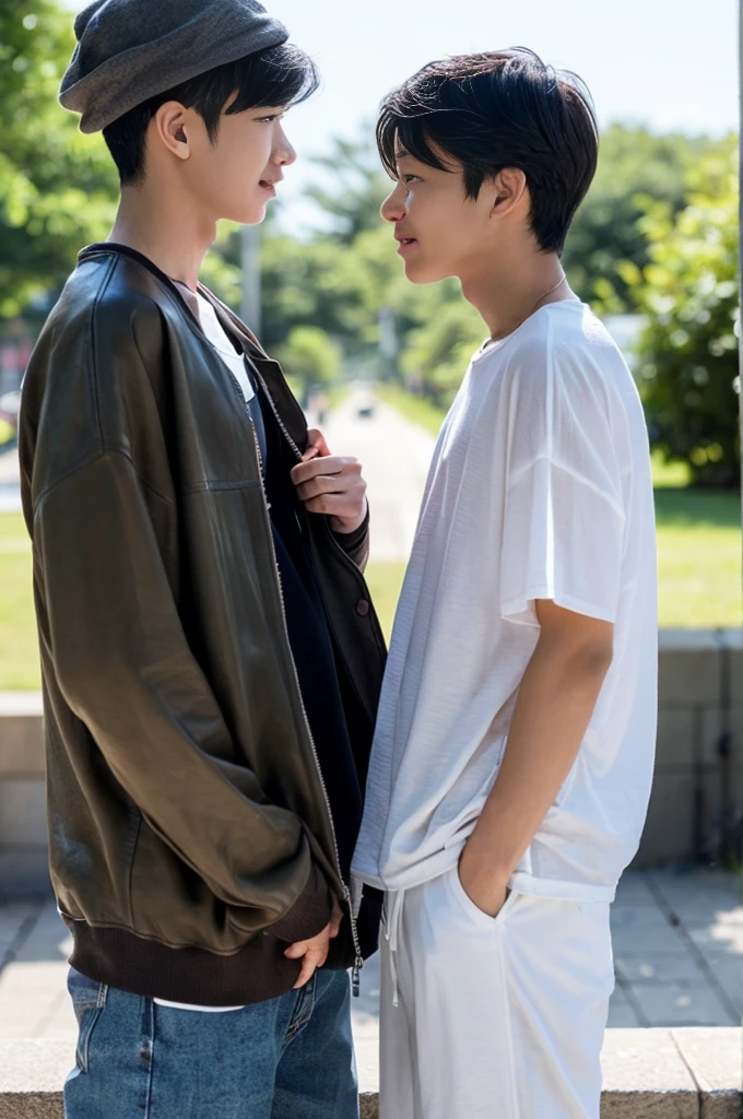 2boys、Estrus、((Unrequited love、love contact:1.4))、(((Handsome Male Student:1.3)))、(Cool Japanese talent)、((Men's Love))、(seductive slender body)、((cool、young、cuteness))、{{{dust、Natural light、detailed、cold spring}}}、{{sexual desire story、sexual desire drama}}、(((Casual clothing:1.3))) 、( For Me見知らぬ他人の背が高くて元気でかっこいい白無垢な男子大学生を、Brainwashed me into becoming my same-sex husband)、For Me、mine、pseudo mutual love、Forced recognition of same-sex husbands