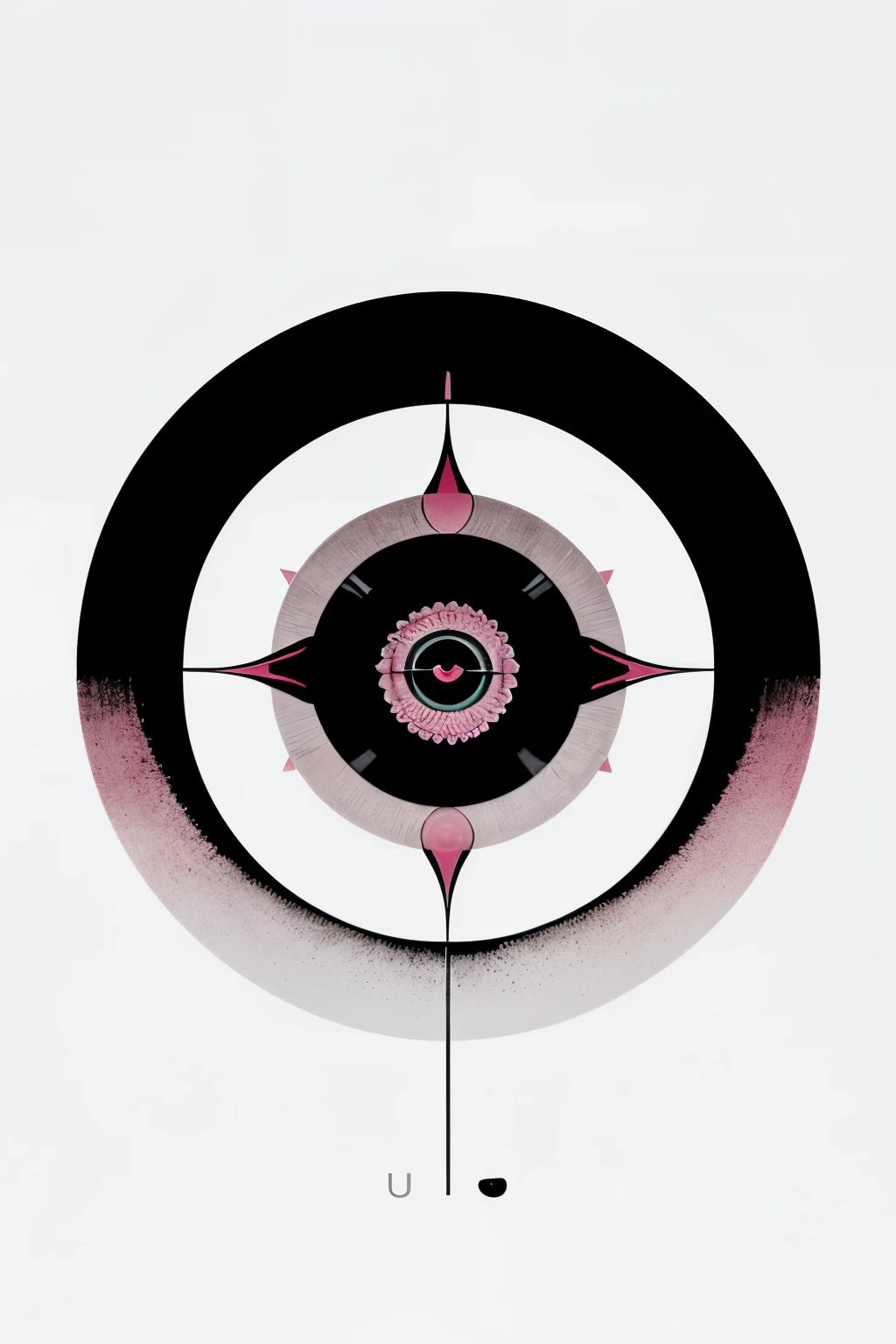 una imagen estilizada of a colours rose and gray, a Horus eye, minimalista, unique trait, una flor de loto, lotus flower'', Logotipo, flor loto Real, Horus eye'' Logotipo, minimalista
