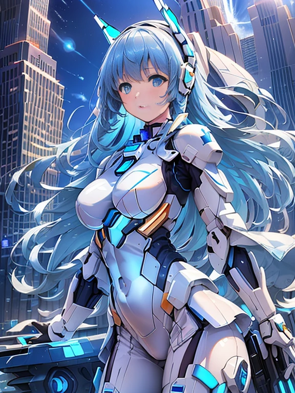 (spaceship as background),(ultra high resolution, realistic, blue sky, photon mapping, radio city:1.3), SF,  fantasy,

[:girl, (White and blue mech suit:1.2), Upper body:0.2]

Pollie, Beautiful woman, highest quality, ultra high resolution, 8K, masterpiece, sharp focus,  Clear gaze