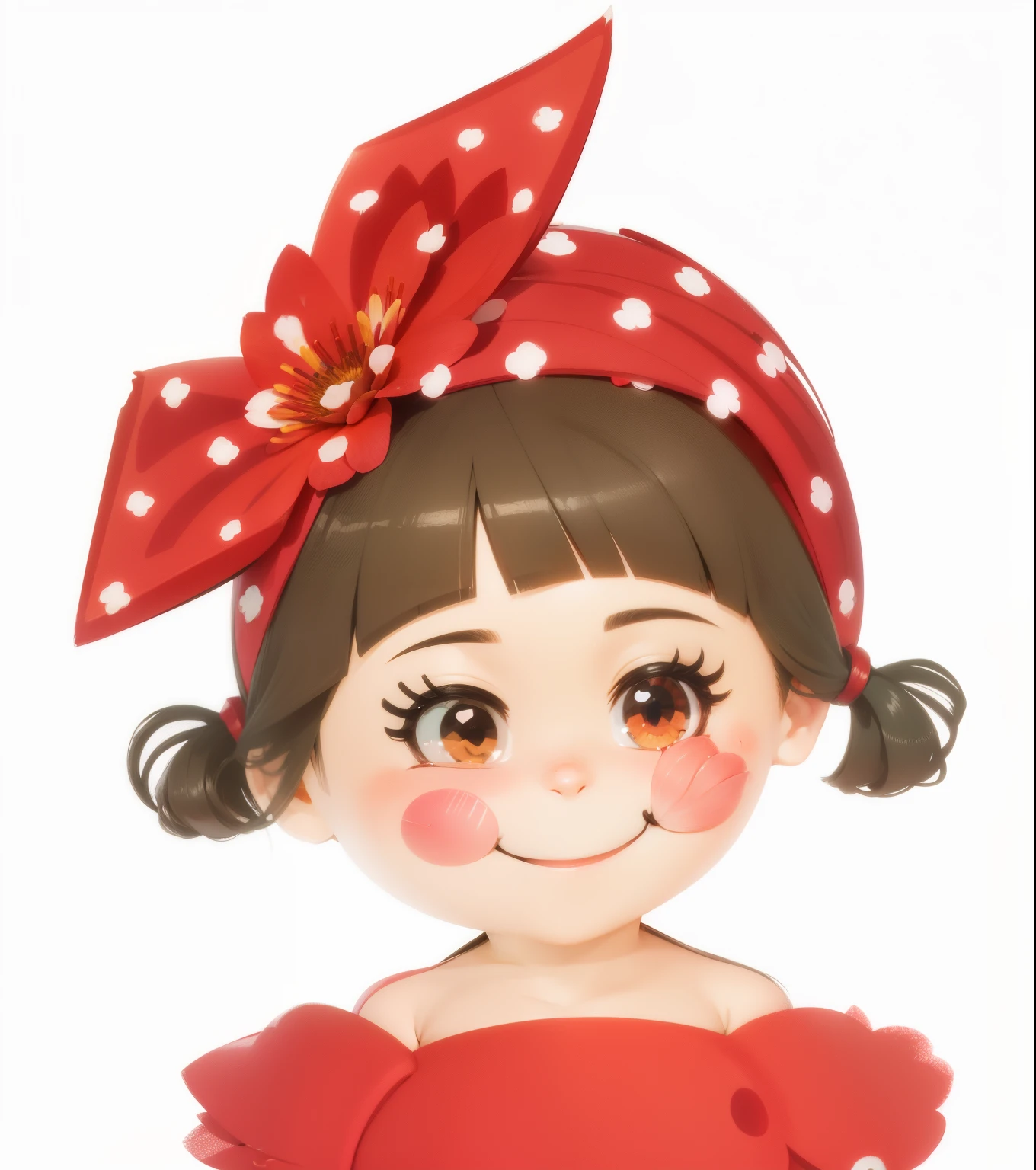 a close up of a cartoon character smiling with a flower head, similar to pokemon, (blooming), flowercore