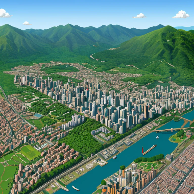City development game pixel picture game material Japan House、pixel art:1.5、bird's eye view、overhead view