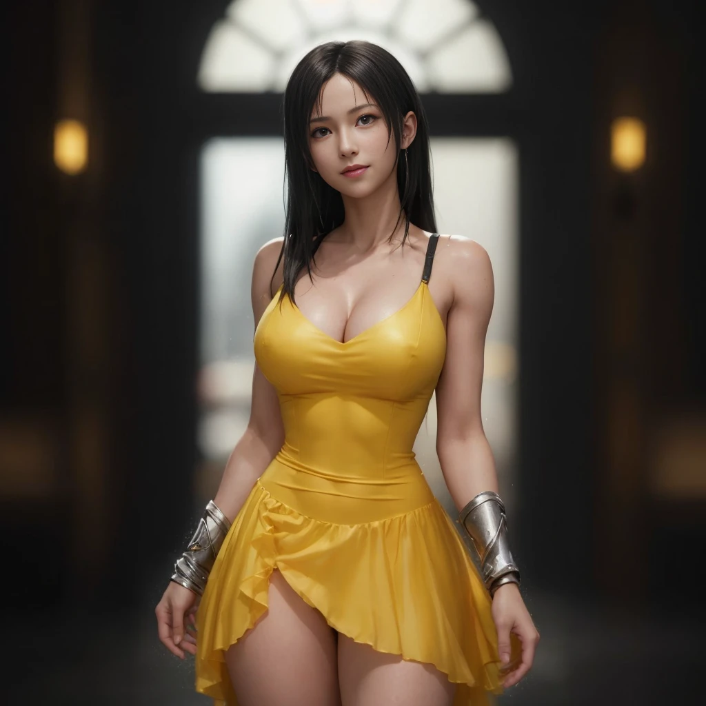 (best quality,ultra-detalhado),(Realistic:1.37),Tifa Lockhart, Rosto bonito e detalhado, light smile expression, textura ultra realista, rosto delicado, corpo delicado