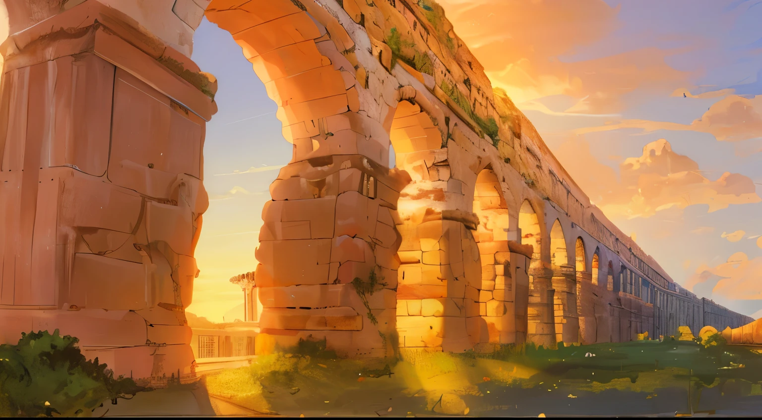 aqueducts, aqueduct and arches, bridge, southern european scenery, traveling in france, a beautiful, by François Girardon, eye - level view, arc, lots of roman arches, overview, arches, by Robert Zünd, ( visually stunning, arcs, an beautiful) sunny some clouds