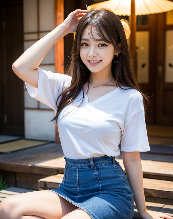 beautiful,K-POP idol,japanese idol,japanese actress,High resolution,beautiful skin,8K,RAW photo,highest quality,masterpiece,realistic,photo-realistic,clear,professional lighting,beautiful顔,highest quality,超High resolution,sexy,beautiful唇,white teeth,beautiful歯列,smile,mini skirt,beer