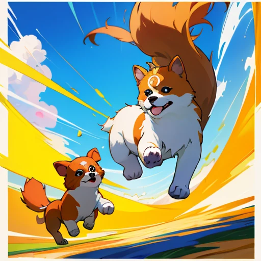 AKITA wearing hippie clothes, Segurando um cartaz em branco na boca
,Um filhote de cachorro、 arte oficial, , Sobre, retrato estilo anime, estilo de arte anime moe, estilo anime 2d, estilo de arte fofo, anime estilizado, estilo de arte de anime, estilo anime. 8k, estilo anime 4k, estilo de arte de anime, Arte digital de anime!!、Filhote de cachorro branco、fofo、Baby Golden Retriever、branca、vigoroso、Um sorriso encantador、Filhote de cachorro deformado、Levante as patas dianteiras、Filhote de cachorro deformado、dynamic poses、((obra-prima))、(((maximum quality))、Chibi Chara、