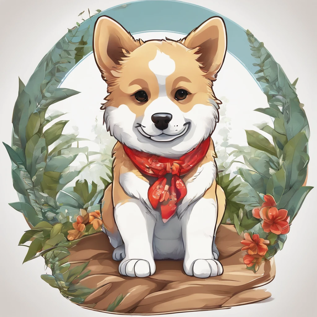 Baby AKITA wearing hippie clothes, ele tem um cartaz com uma mensagem, Segurando um cartaz de papel
em branco na boca, Segurando uma placa de madeira com uma mensagem esquina
,Um filhote de cachorro、 arte oficial, , Sobre, retrato estilo anime, estilo de arte anime moe, estilo anime 2d, estilo de arte fofo, anime estilizado, estilo de arte de anime, estilo anime. 8k, estilo anime 4k, estilo de arte de anime, Arte digital de anime!!、Filhote de cachorro branco、fofo、Baby Golden Retriever、branca、vigoroso、Um sorriso encantador、Filhote de cachorro deformado、Levante as patas dianteiras、Filhote de cachorro deformado、dynamic poses、((obra-prima))、(((maximum quality))、Chibi Chara、
(Empty scenario, altamente branco)., he wears a red bandana around his neck, Fashion glasses, famous brand cap
, (((cartazes, planfetos, adesivos, propaganda, revista.)))