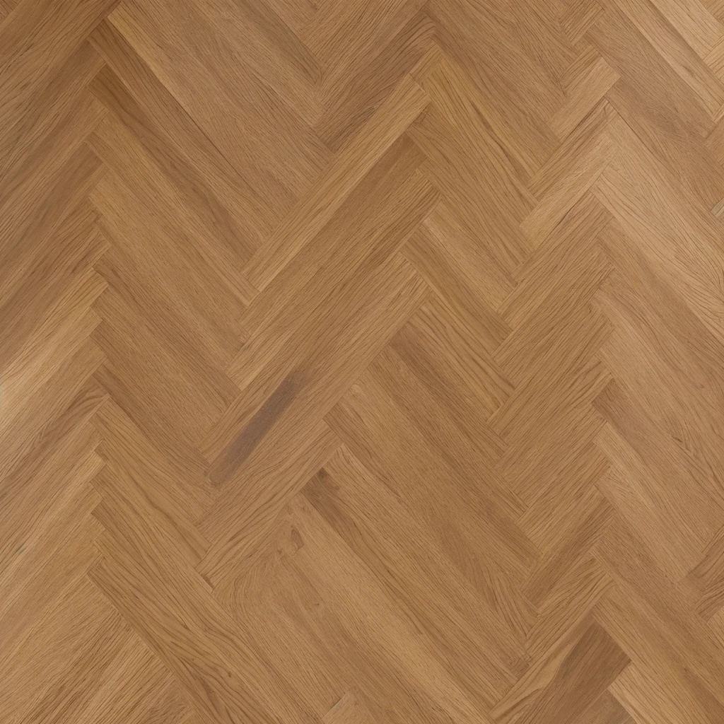 a high quality photograph of a beautifully installed herringbone pattern oak floor, wide panels, dark and light wood panels, natural lighting, hardwood flooring, elegant, warm tones, detailed craftsmanship, close up view, glossy finish, high resolution, interior inspiration, cozy ambiance