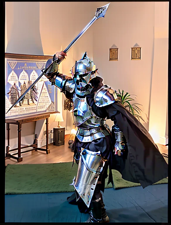 arafed knight in full armor with sword and shield in a room, dressed as a knight, posing like a knight, knight in armor dance popping, holy medieval crusader, holy crusader medieval, holy crusader medieval knight, medieval holy crusader knight, as a medieval fantasy character, sqare-jawed in medieval clothing, (((knight))), medieval!!, medieval knight, make him naked and do not change his face