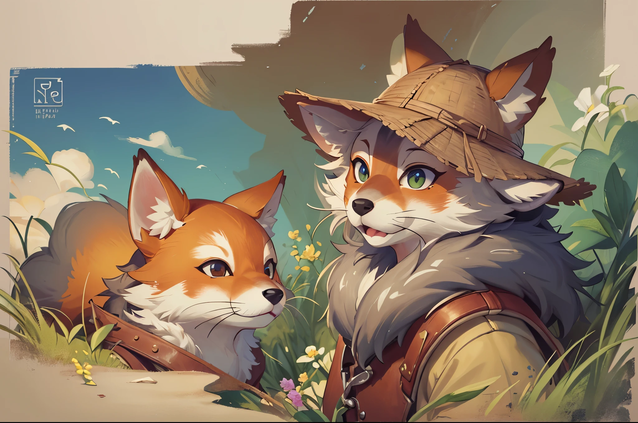 cover page, highres, top quality, best quality, paid reward available, unparalleled masterpiece, perfect artwork, absurdres, High-quality illustrations by Michelangelo, by Johannes Vermeer, masterpiece, super high resolution, detailed background, Old Ruins, Dungeons, Indiana Jones series(highly detailed beautiful face and eyes)absurdres, perfect anatomy(handsome 1boy, kemono, solo focus, Adventurer, Archaeologist)(furry)(furry anthro:1.7)(Furry body, fox facial features, fox body features)(very detailed body fur)full body, Dirty Coat and Hat,