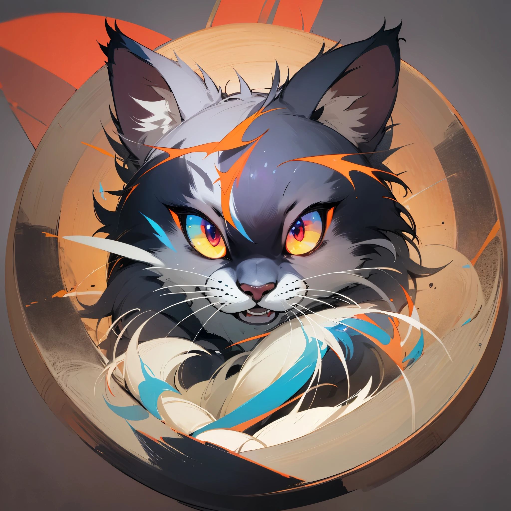 highres, unparalleled masterpiece, perfect artwork, absurdres, rzminjourney, vector-art, masterpiece)(kemono, furry anthro)logo mark, round,