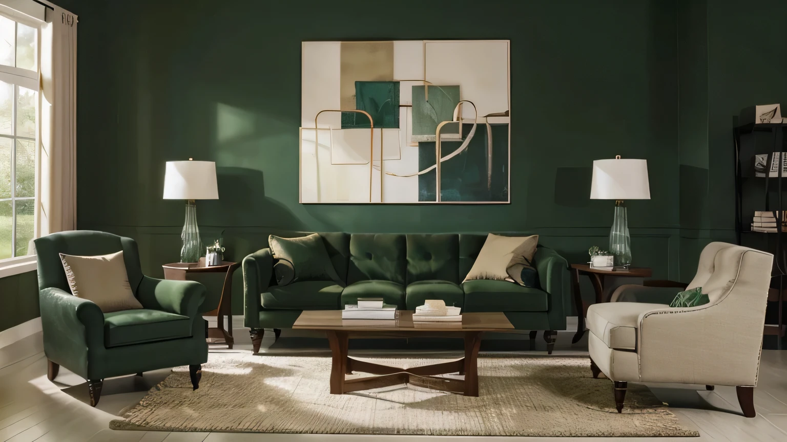 home décor , colors: dark green, beige